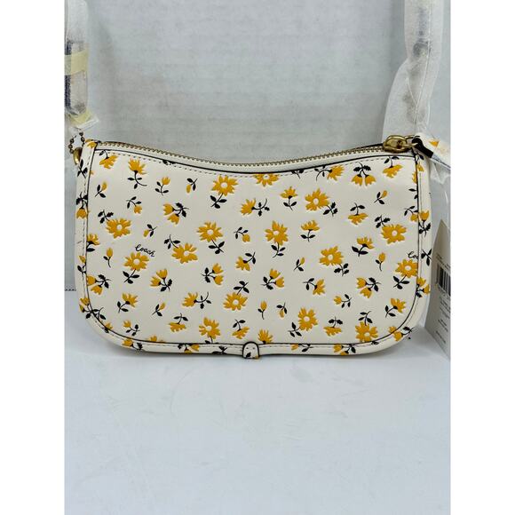 COACH Swinger 20 Floral Print Leather Bag Color is Chalk Multi NWT - Picture 2 of 11